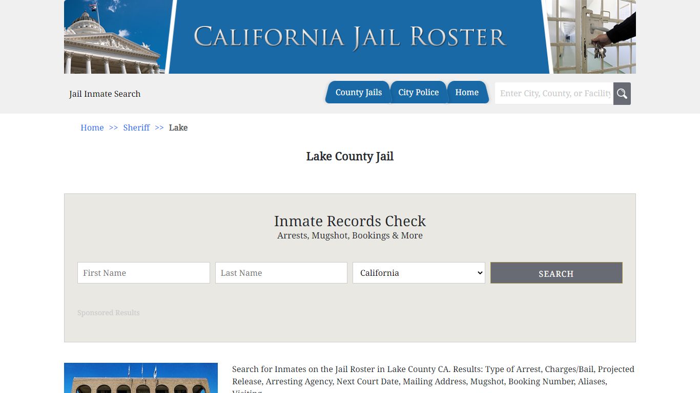 Lake County Jail | Jail Roster Search